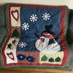 Snowman Quilt and Knit Stocking